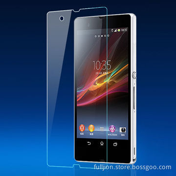 Anti-crack 0.33mm round angel tempered glass screen protector for Sony Xperia-Z L36h